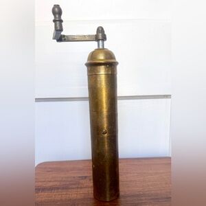 Vintage“The Frugal Gourmet”Brass Pepper/Spice Mill Grinder Made In Greece 10.5”